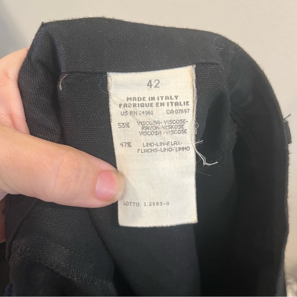 Sisley black linen blend trouser pant size 42 - Picture 9 of 9